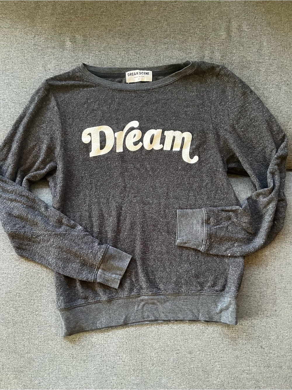 Lightweight Graphic Sweatshirt Women’s XS Made in USA Heather Gray Dream Scene